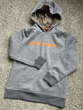 Youth Realtree Pullover Hoodie in Gray/Camo, Size 10/12